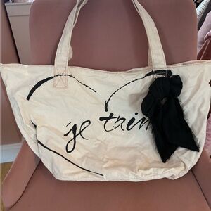 ORIGINAL Juicy Couture Cream Tote Bag with Black Accents